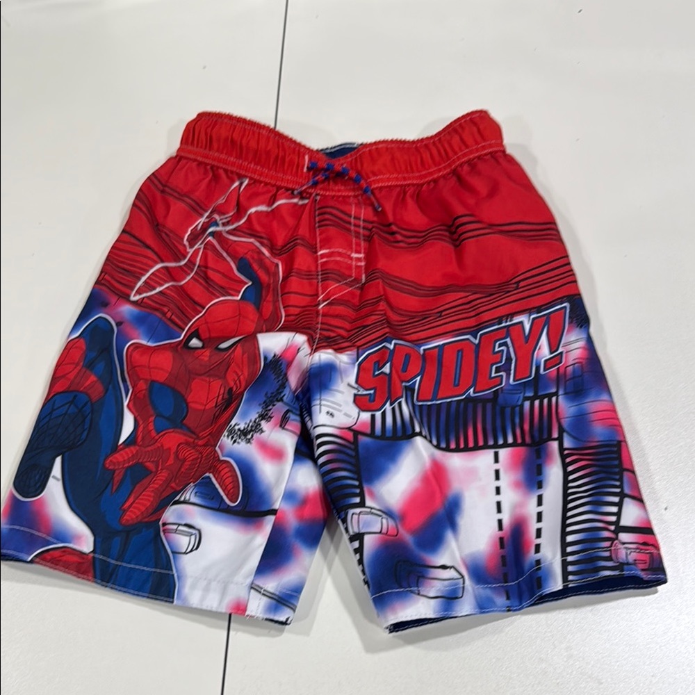Marvel Red and Blue Spider-Man Kids Swim Trunks